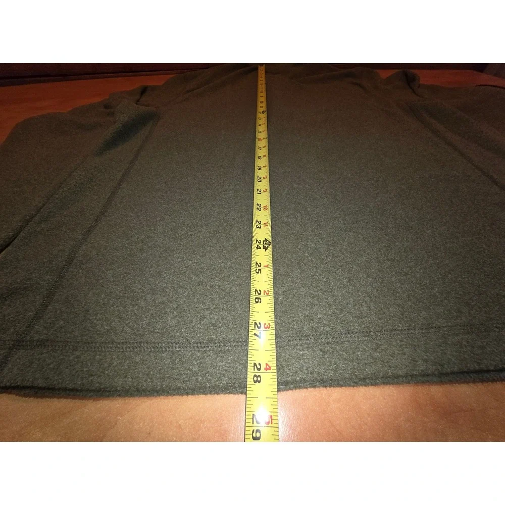 The North Face Gordon Lyons Quarter Zip Fleece Pullover Mens L Heathered Green